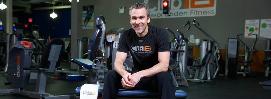 Banner with Trevor Linden Sitting In Gym