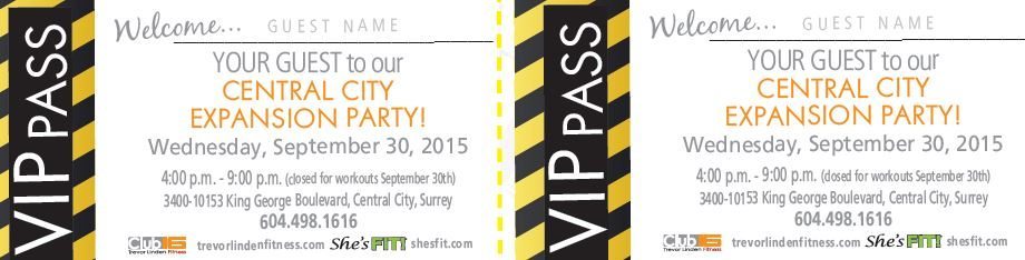 VIP Passes to central city expansion party