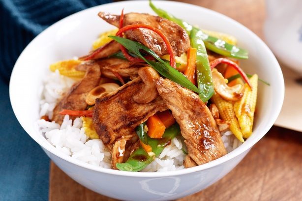 Chicken Stir Fry in Bowl