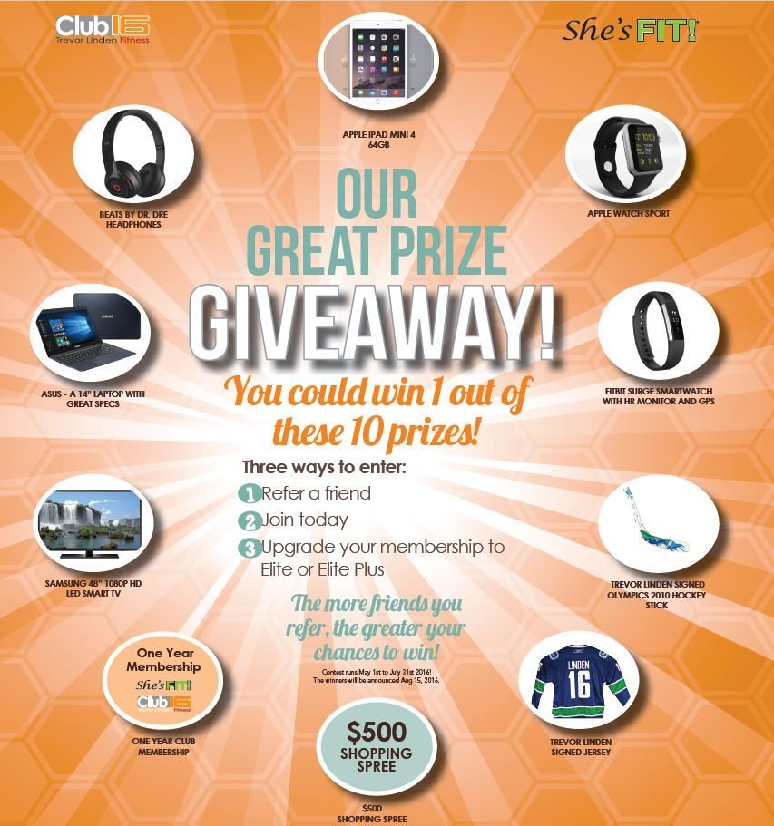 Great Prize Giveaway - prizes to be won