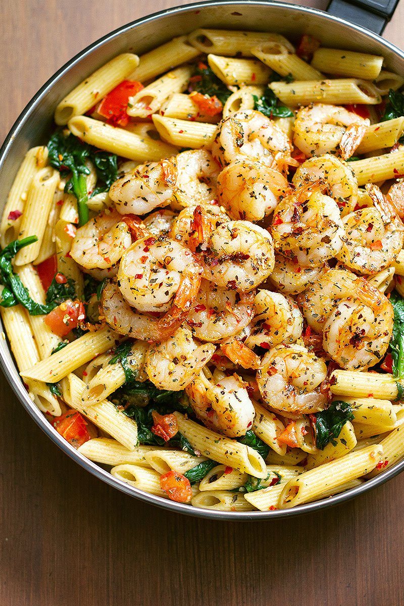 easy-Tomato-Spinach-Shrimp-Pasta